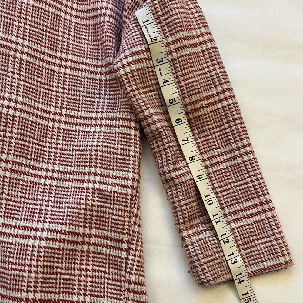 Lunik Pink Checked Tweed Coat Jacket Size Small - Picture 5 of 7